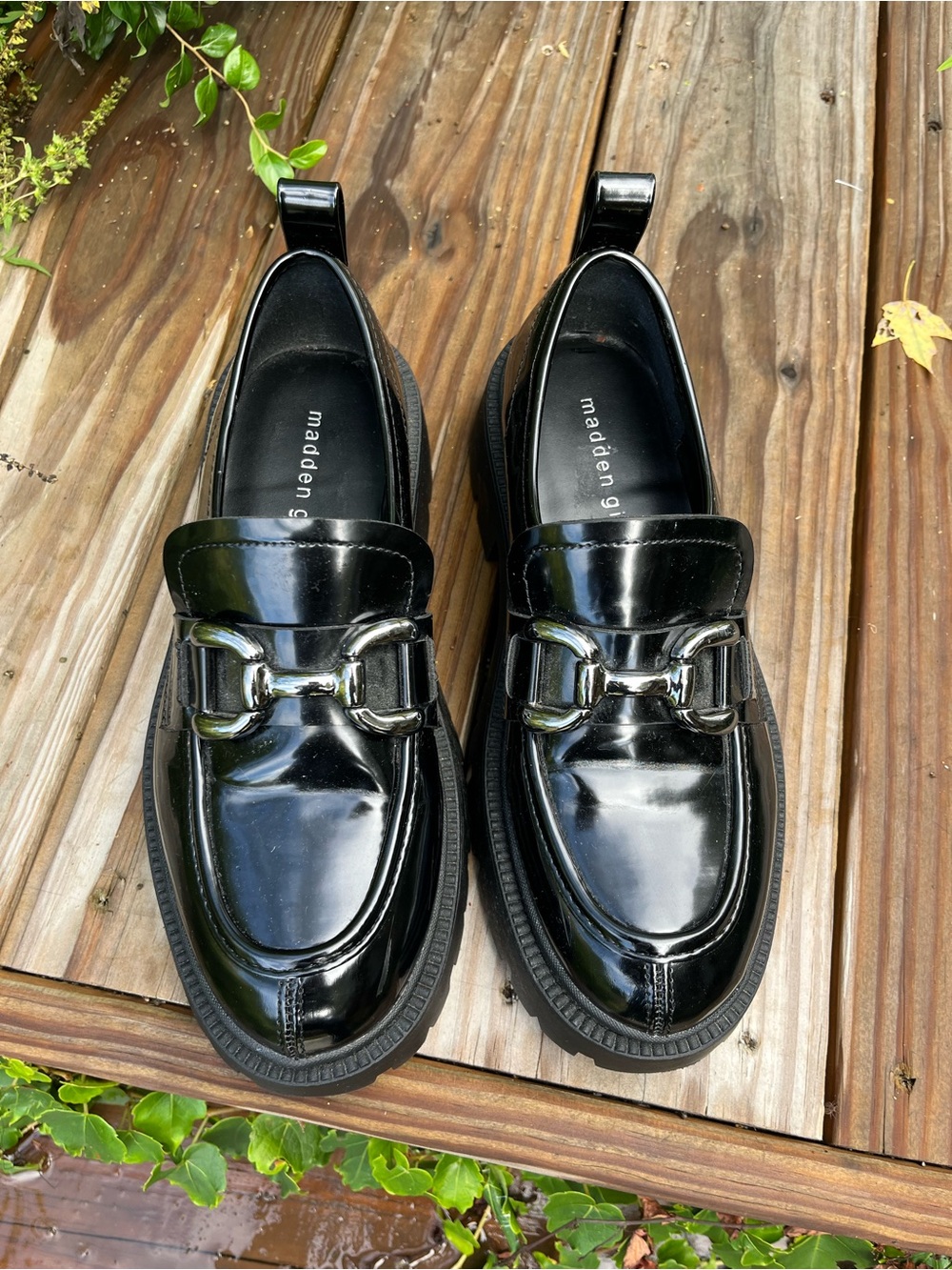 Madden girl black chunky loafers